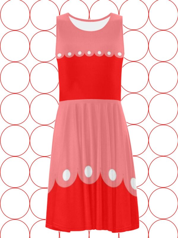 mod red polka dot fit and flare dress . original design