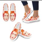 david bowie slip ons . original illustration