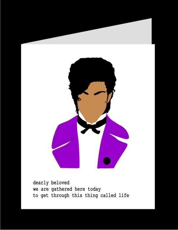 purple pop star greeting cards . original illustration