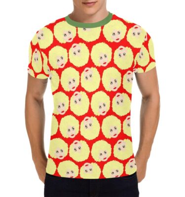 dolly parton all over print tee . original illustration