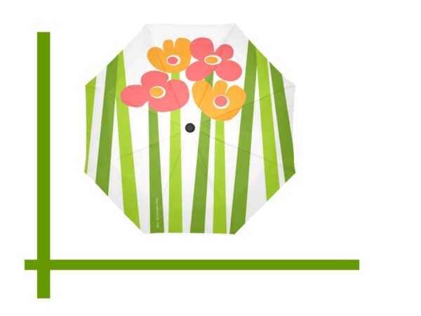 mod pop flowers and stems automatic umbrella . original design - Image 2