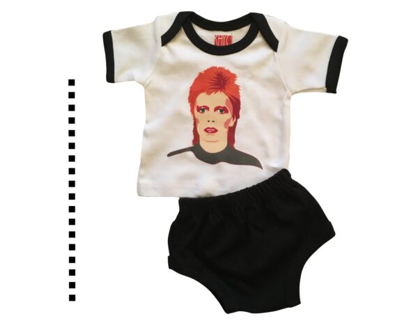 rock star lap tee and diaper cover set .  original illustration