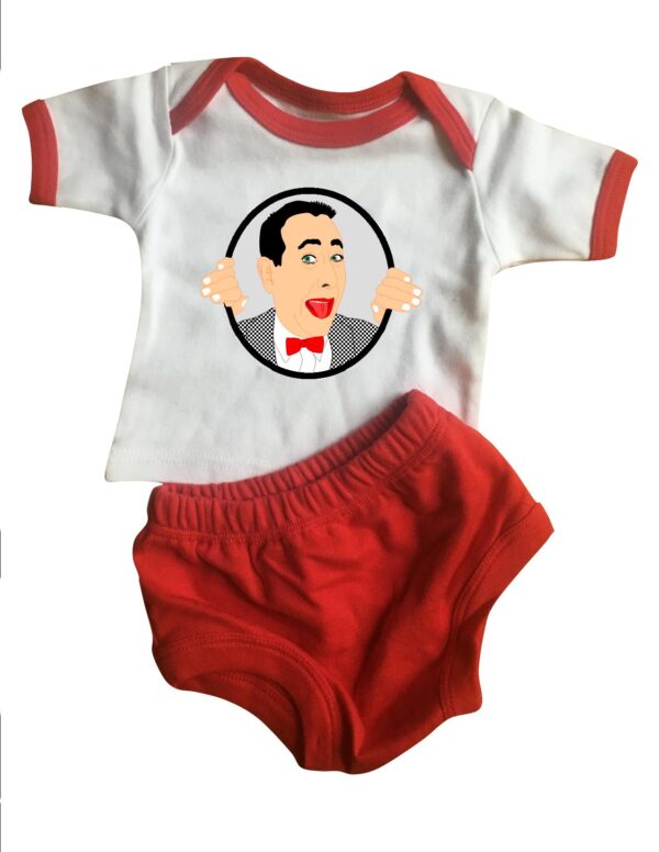 pee wee lap tee and diaper cover set .  original illustration