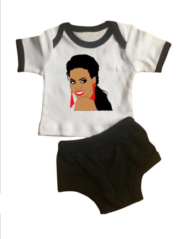 PRETTY POP STAR lap tee and diaper cover set .  original illustration