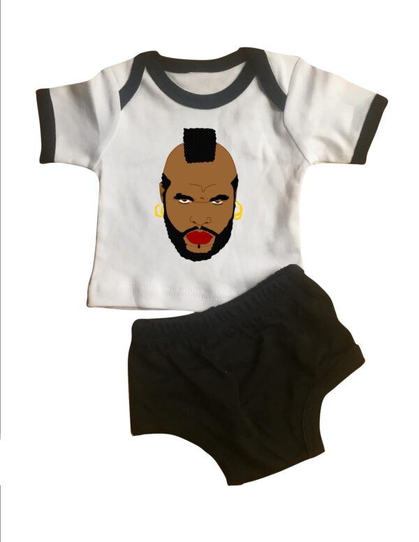 MR. T lap tee and diaper cover set .  original illustration
