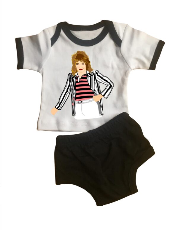 ROD STEWART lap tee and diaper cover set .  original illustration