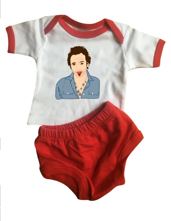 the boss lap tee and diaper cover set .  original illustration