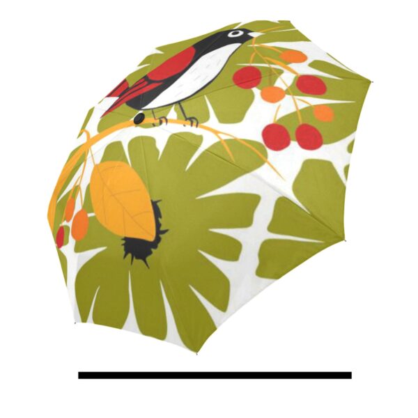 mid century modern bird automatic umbrella . original illustration