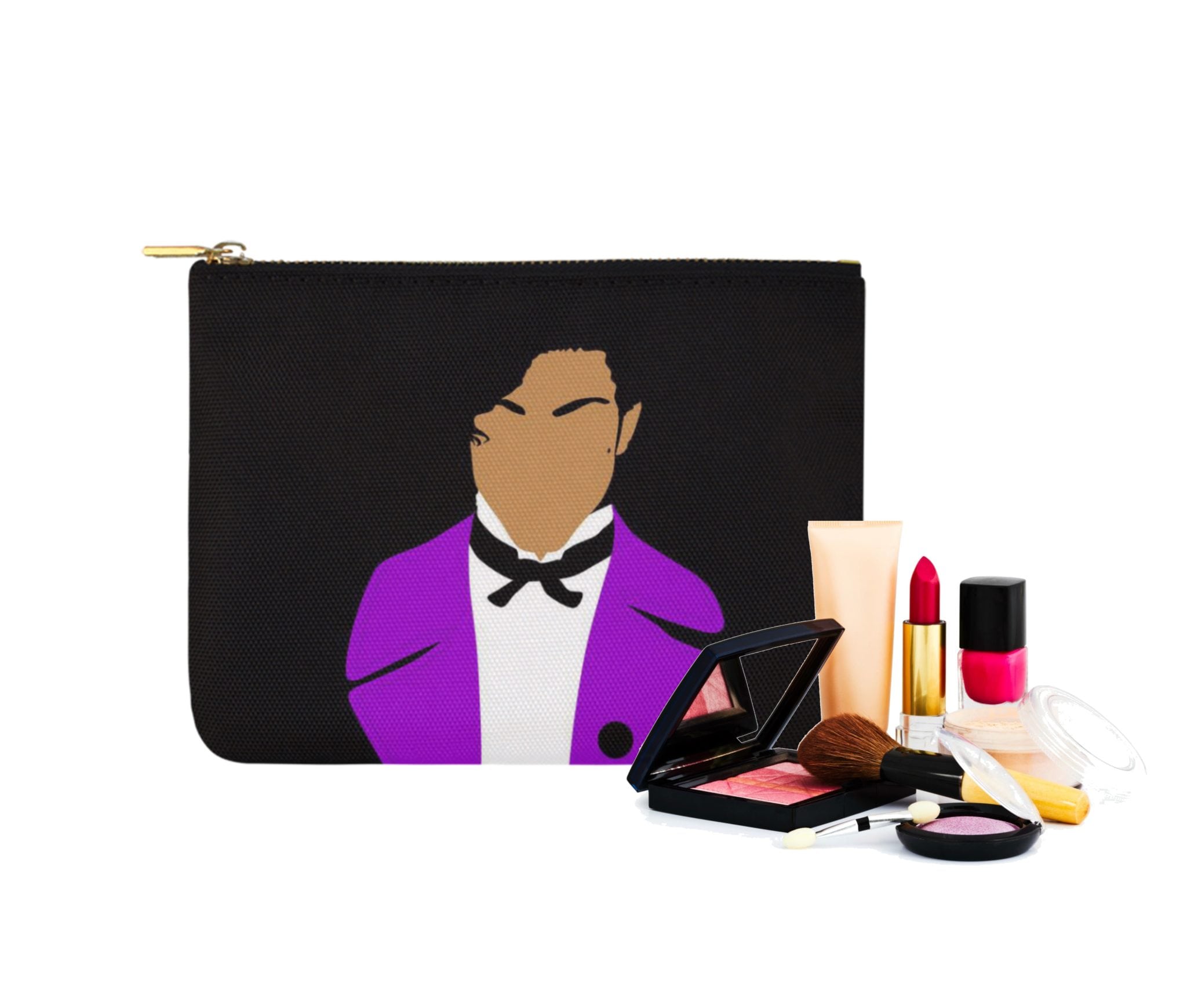 pRINCE makeup bag . original illustration - Kayci Garline Wheatley
