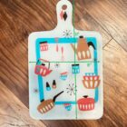 RESIN CUTTING BOARD . charcuterie board . VINTAGE FABRIC - Image 3