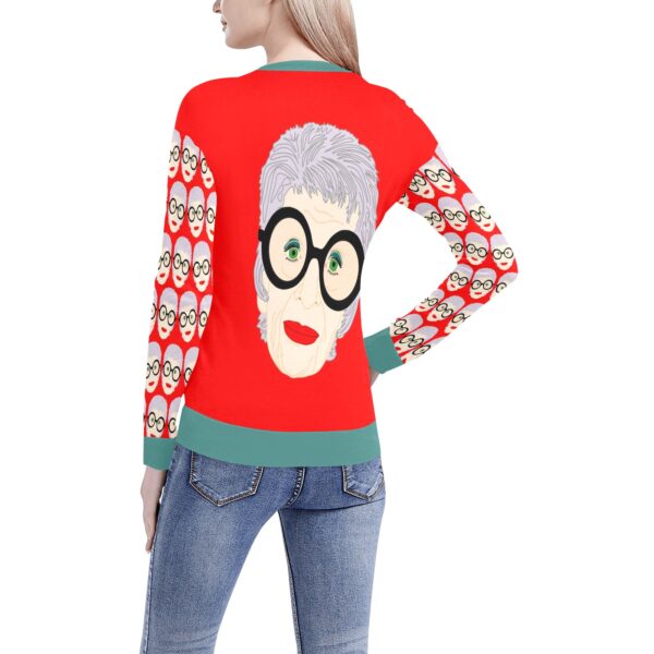 IRIS APFEL V-NECK SWEATER . original illustration - Image 2