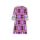 prince V-NECK TIERED sleeve dress . original illustration - Image 4