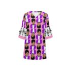 prince V-NECK TIERED sleeve dress . original illustration - Image 3