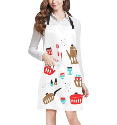 MID CENTURY MODERN KITCHEN  APPLIANCES bib apron . original ILLUSTRATIONS
