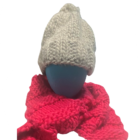 hand knit gray beanie - osfm - Image 2