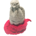 hand knit gray beanie - osfm