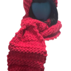 super long beautiful pink hand knit scarf - Image 3