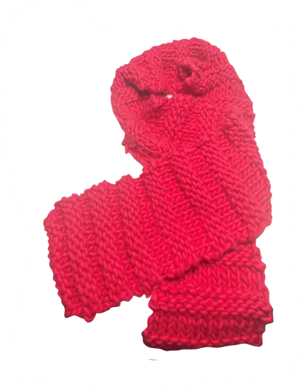 super long beautiful pink hand knit scarf