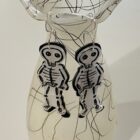 LIL' black SKULLIES plastic and sterling silver earrings - Image 2