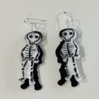 LIL' black SKULLIES plastic and sterling silver earrings