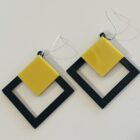 new wave collection! black and yellow resin and sterling silver earrings