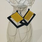 new wave collection! black and yellow resin and sterling silver earrings - Image 2