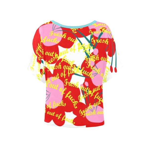 fresh out of fucks batwing tee . original illustration - Image 2