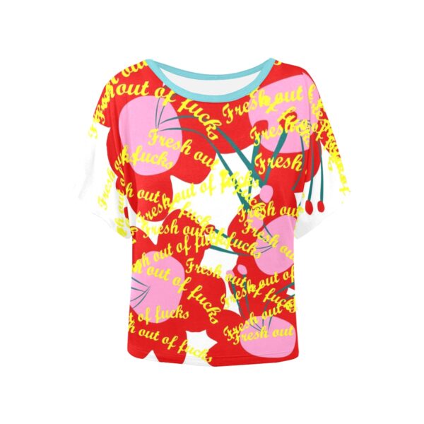 fresh out of fucks batwing tee . original illustration