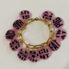 NO SHAME! STICKS & STONES plastic and gold PLATED STEEL bracelet