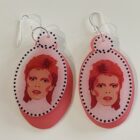 david bowie 3D plastic and sterling silver earrings
