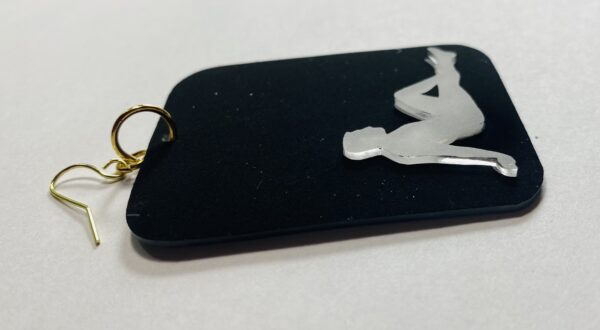 mud flap 3D plastic and gold plated (or sterling silver) earrings - Image 4