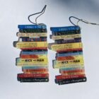 banned books 3D plastic and gold filled earrings - Image 2