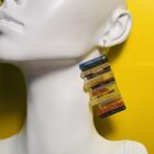 banned books 3D plastic and gold filled earrings