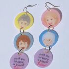golden girls plastic and gold plated steel earrings