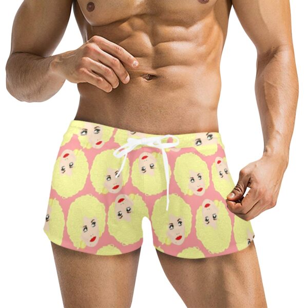 DOLLY PARTON shorty short foxy swim trunks . original illustration . sizes up to a 5X!!