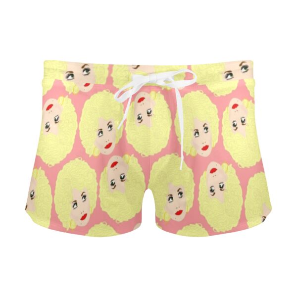 DOLLY PARTON shorty short foxy swim trunks . original illustration . sizes up to a 5X!! - Image 4