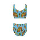 retro musrooms TWO-piece swimsuit . original illustration - Image 4