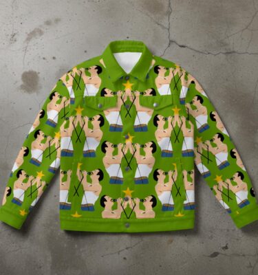 FREDDIE MERCURY CANVAS JEAN JACKET original illustration . sizes up to a 5X!!