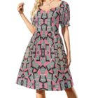 40's pink & black fabric vintage inspired dress