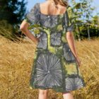 40's graphic fabric vintage inspired dress - Image 5