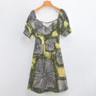 40's graphic fabric vintage inspired dress - Image 2