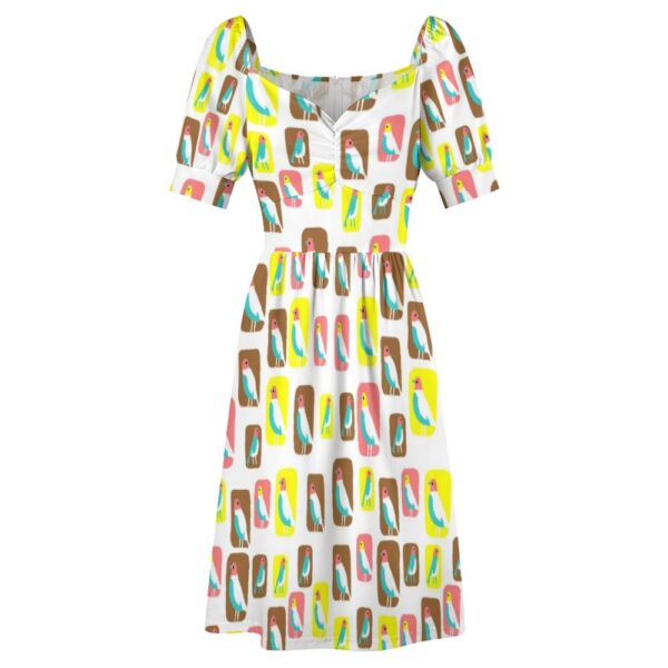 mcm birds vintage inspired dress . original illustration - Image 7