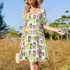mcm birds vintage inspired dress . original illustration - Image 5