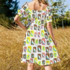 mcm birds vintage inspired dress . original illustration - Image 4