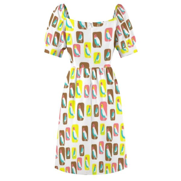 mcm birds vintage inspired dress . original illustration - Image 3
