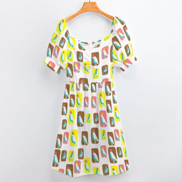 mcm birds vintage inspired dress . original illustration - Image 2