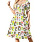 mcm birds vintage inspired dress . original illustration