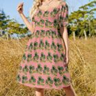 mcm floral vintage inspired dress . original illustration - Image 7