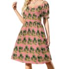 mcm floral vintage inspired dress . original illustration