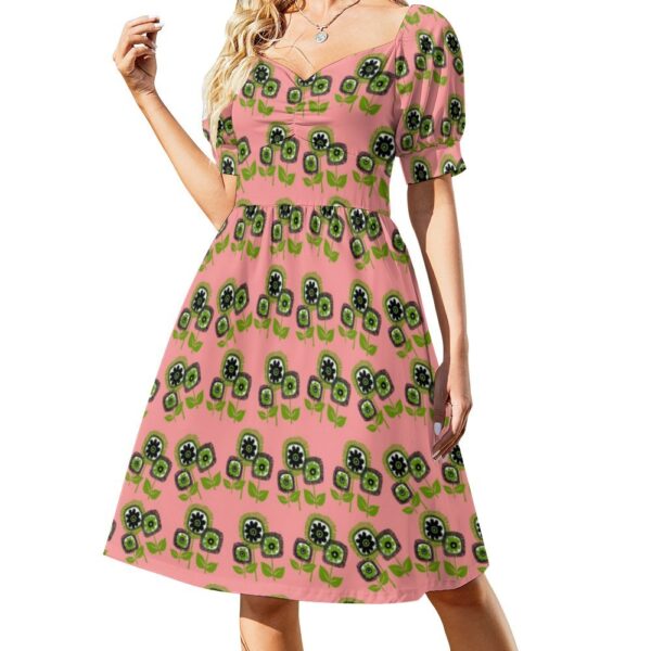 mcm floral vintage inspired dress . original illustration